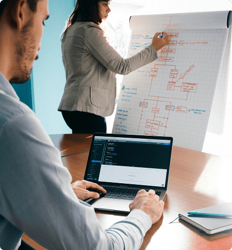 Illustration of a business dashboard showcasing analytics and engagement tools
